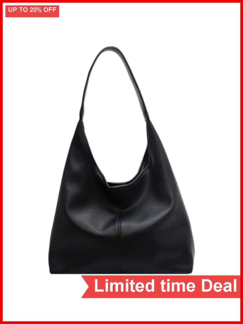 2pc Slouchy Hobo Tote Bag Soft PU Leather Work Shoulder Purses